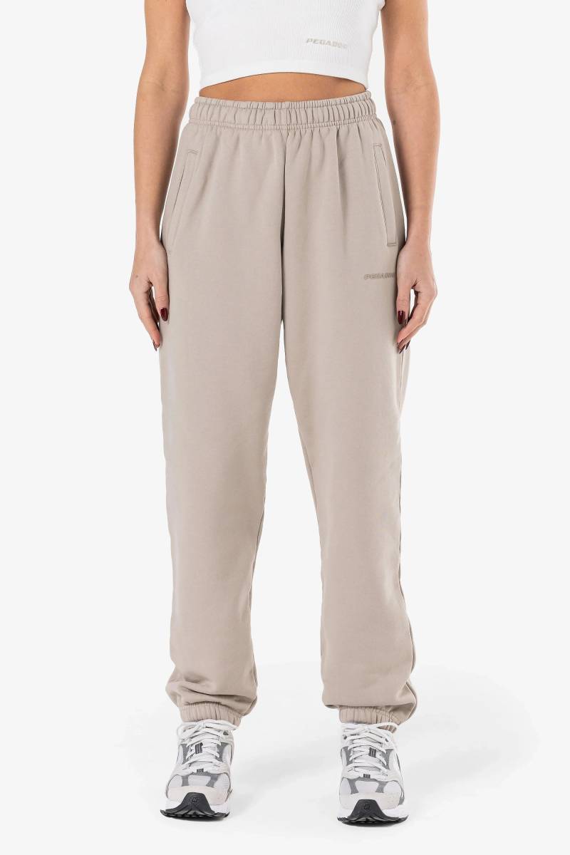 Villa High Waisted Sweat Pants Washed Dark Stone Gum von PEGADOR®