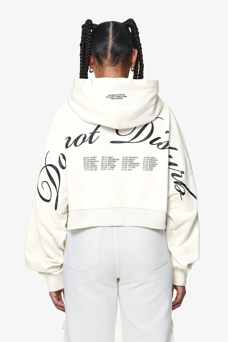 Vrena Oversized Cropped Hoodie Washed Salty Cream von PEGADOR®