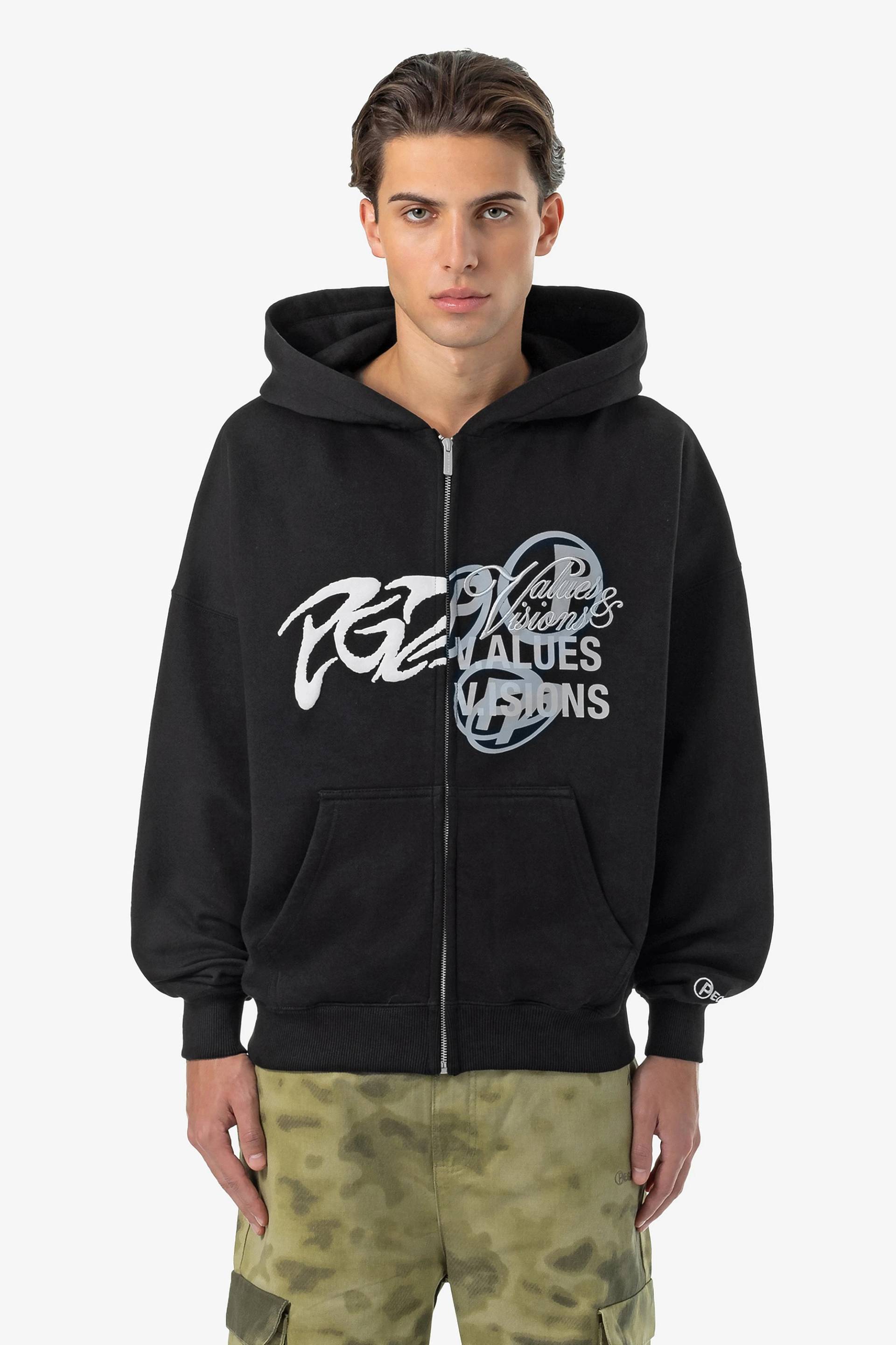 Wakun Boxy Sweat Jacket Washed Black von PEGADOR®