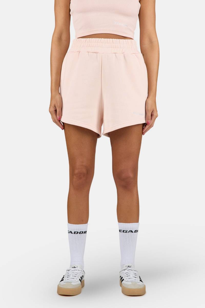 Wiluna High Waisted Sweat Shorts Washed Dusty Rose White von PEGADOR®