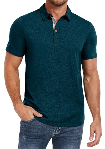 PEGENO Herren-Poloshirt, kurzärmelig, mit Kragen, modisch, lässig, A12, Blaugrün, XL PEGENO Herren-Poloshirt, kurzärmelig, mit Kragen, modisch, lässig, A12, Blaugrün, XL von PEGENO
