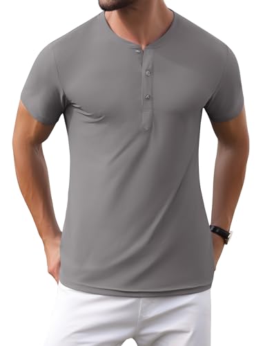 PEGENO T-Shirts für Herren Lässiges T-Shirts für Herren Golf T-Shirts mit Knopf Tshirt Herren Sommer Tshirt Herren Kurzarm,Dark Gray x Large PEGENO T-Shirts für Herren Lässiges T-Shirts für Herren Golf T-Shirts mit Knopf Tshirt Herren Sommer Tshirt Herren Kurzarm,Dark Gray x Large von PEGENO