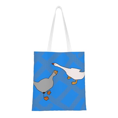 Graue Gänse-Tragetaschen. Leichtes Segeltuch, doppelte Griffe, stilvolle Damen-Tragetasche, perfekt zum Einkaufen, für die Arbeit und den Alltag. von PEGQCVAM