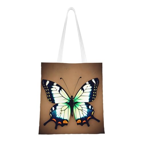 Niedliche kleine Schmetterlingstasche. Leichtes Segeltuch, doppelte Griffe, stilvolle Damen-Tragetasche, perfekt zum Einkaufen, für die Arbeit und den Alltag. Niedliche kleine Schmetterlingstasche. Leichtes Segeltuch, doppelte Griffe, stilvolle Damen-Tragetasche, perfekt zum Einkaufen, für die Arbeit und den Alltag. von PEGQCVAM