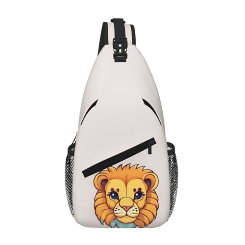 PEGQCVAM Cartoon Cute Little Lion Cross Chest Bag Diagonal Large Capacity, Adjustable Shoulder Straps, Cup Holders And Umbrella Holders On Both Sides. von PEGQCVAM