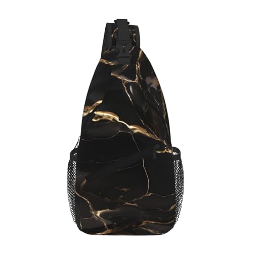 PEGQCVAM Schwarz-goldene Marmor-Kreuz-Brusttasche diagonal Großes Fassungsvermögen, verstellbare Schultergurte, Getränkehalter und Regenschirmhalter auf beiden Seiten. PEGQCVAM Schwarz-goldene Marmor-Kreuz-Brusttasche diagonal Großes Fassungsvermögen, verstellbare Schultergurte, Getränkehalter und Regenschirmhalter auf beiden Seiten. von PEGQCVAM
