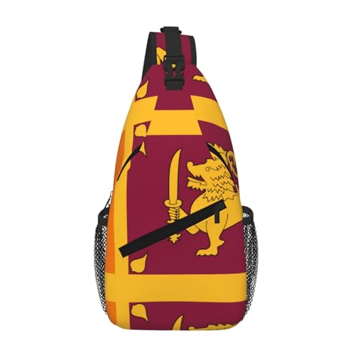 PEGQCVAM Sri Lanka Flag Cross Chest Bag Diagonal Large Capacity, Adjustable Shoulder Straps, Cup Holders And Umbrella Holders On Both Sides. PEGQCVAM Sri Lanka Flag Cross Chest Bag Diagonal Large Capacity, Adjustable Shoulder Straps, Cup Holders And Umbrella Holders On Both Sides. von PEGQCVAM