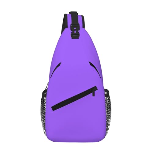 PEGQCVAM Unifarbene Brusttasche, diagonal, Hellviolett, großes Fassungsvermögen, verstellbare Schultergurte, Getränkehalter und Regenschirmhalter auf beiden Seiten. von PEGQCVAM