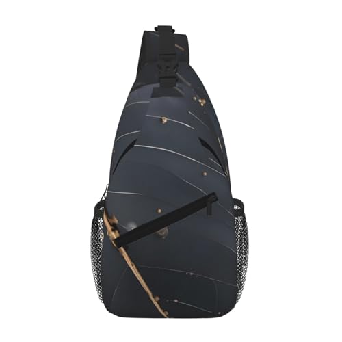 PEGQCVAM Verzauberte Pflanzenblätter Kreuz Brusttasche diagonal Großes Fassungsvermögen, verstellbare Schultergurte, Getränkehalter und Regenschirmhalter auf beiden Seiten. von PEGQCVAM