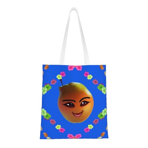 Smiley-Tragetasche, Gelb, Birnenform, leichtes Segeltuch, doppelte Griffe, stilvolle Damen-Tragetasche, perfekt zum Einkaufen, für die Arbeit und den täglichen Gebrauch. Smiley-Tragetasche, Gelb, Birnenform, leichtes Segeltuch, doppelte Griffe, stilvolle Damen-Tragetasche, perfekt zum Einkaufen, für die Arbeit und den täglichen Gebrauch. von PEGQCVAM