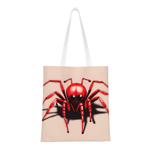 Süße kleine rote Spinnentasche. Leichtes Segeltuch, doppelte Griffe, stilvolle Damen-Tragetasche, perfekt zum Einkaufen, für die Arbeit und den Alltag. Süße kleine rote Spinnentasche. Leichtes Segeltuch, doppelte Griffe, stilvolle Damen-Tragetasche, perfekt zum Einkaufen, für die Arbeit und den Alltag. von PEGQCVAM