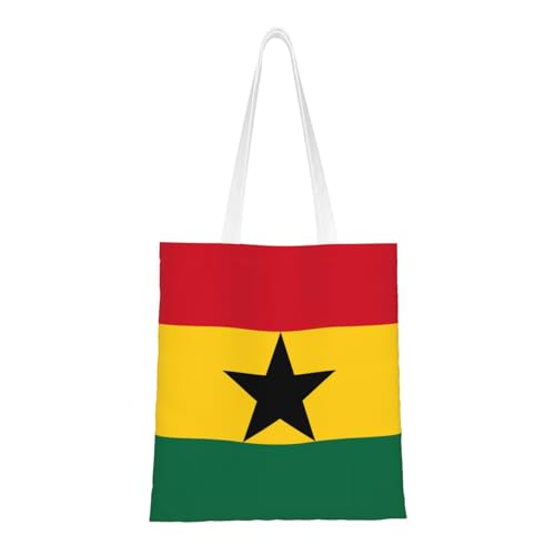 Tragetasche mit Flagge von Ghana. Leichtes Segeltuch, doppelte Griffe, stilvolle Damen-Tragetasche, perfekt zum Einkaufen, für die Arbeit und den Alltag. Tragetasche mit Flagge von Ghana. Leichtes Segeltuch, doppelte Griffe, stilvolle Damen-Tragetasche, perfekt zum Einkaufen, für die Arbeit und den Alltag. von PEGQCVAM