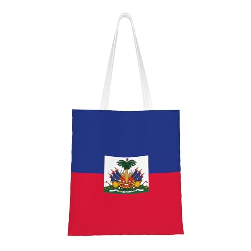 Tragetasche mit haitianischer Flagge. Leichtes Segeltuch, doppelte Griffe, stilvolle Damen-Tragetasche, perfekt zum Einkaufen, für die Arbeit und den Alltag. Tragetasche mit haitianischer Flagge. Leichtes Segeltuch, doppelte Griffe, stilvolle Damen-Tragetasche, perfekt zum Einkaufen, für die Arbeit und den Alltag. von PEGQCVAM