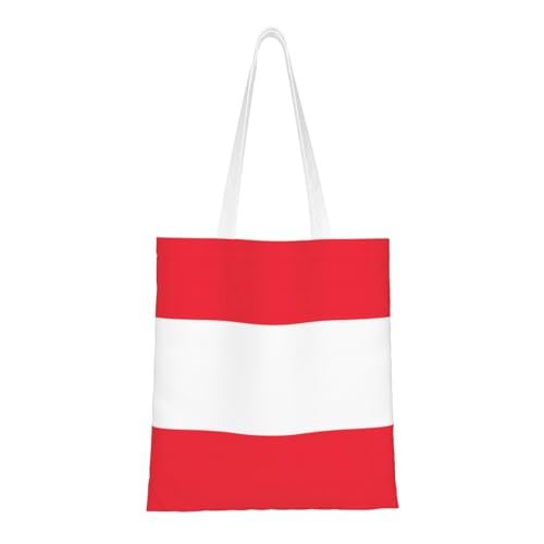 Tragetasche mit österreichischer Flagge. Leichtes Segeltuch, doppelte Griffe, stilvolle Damen-Tragetasche, perfekt zum Einkaufen, für die Arbeit und den Alltag. von PEGQCVAM