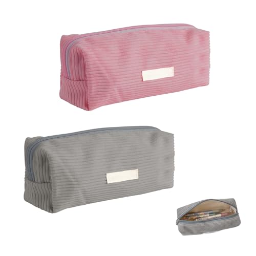 2 Stück Mäppchen Federmäppchen,Mäppchen Cord-Stoff,Mäppchen Aesthetic, Federmäppchen Milchig Weiß Grau für Mädchen Teenager, Pencil Case,Federmäppchen mit praktischem Reißverschluss Grau + Rosa 2 Stück Mäppchen Federmäppchen,Mäppchen Cord-Stoff,Mäppchen Aesthetic, Federmäppchen Milchig Weiß Grau für Mädchen Teenager, Pencil Case,Federmäppchen mit praktischem Reißverschluss Grau + Rosa von PEGRAUFC