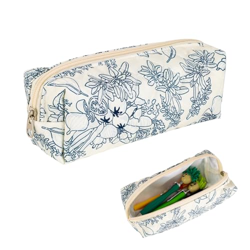 PEGRAUFC Mäppchen Federmäppchen,Mäppchen Aesthetic,Federmappe Bleistift,Federmäppchen Blau für Mädchen Teenager,Pencil Case, Federmäppchen mit praktischem Reißverschluss Blau von PEGRAUFC