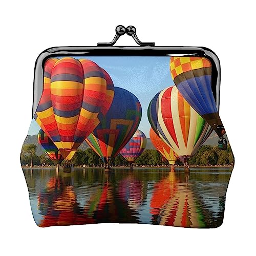 Bunte Luftballon-Münzgeldbörse Kuss-Lock-Wechselgeldbörse Leder Kleingeldbeutel Kleine Frauen Brieftasche Tasche für, Schwarz , Einheitsgröße, Münzbeutel von PEIXEN