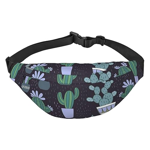 Cactus Bauchtasche für Damen und Herren, wasserdichte Gürteltasche, modische Umhängetasche, Hüfttaschen, Pack für Reisen, Sport, Wandern, Schwarz, Einheitsgröße, Schwarz , Einheitsgröße von PEIXEN