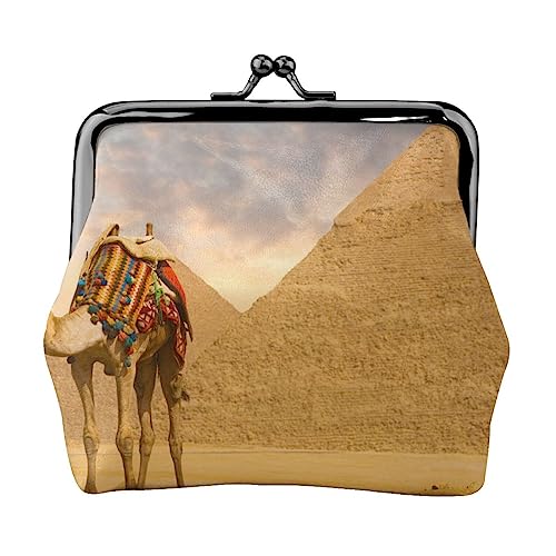 Camel Münzgeldbörse Kiss Lock Change Geldbörse Leder Kleingeldbeutel Kleine Frauen Geldbörse Tasche für Geschenke, Schwarz, Einheitsgröße, Mode, Schwarz , Einheitsgröße, modisch von PEIXEN