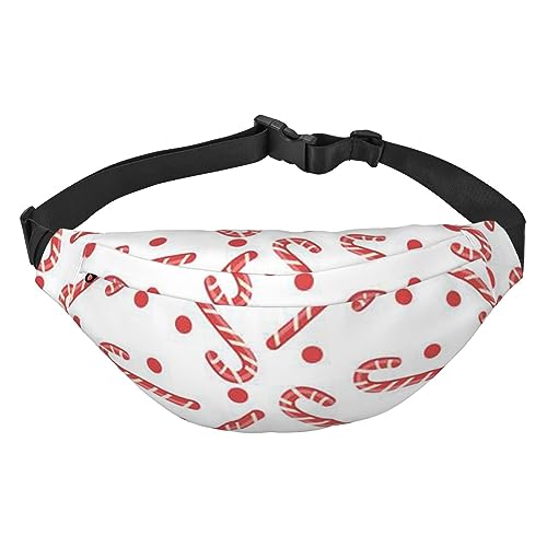 Candy Cane Bauchtasche für Damen und Herren, wasserdichte Gürteltasche, modische Umhängetasche, Hüfttaschen, Pack für Reisen, Sport, Wandern, Schwarz, Einheitsgröße, Schwarz , Einheitsgröße von PEIXEN