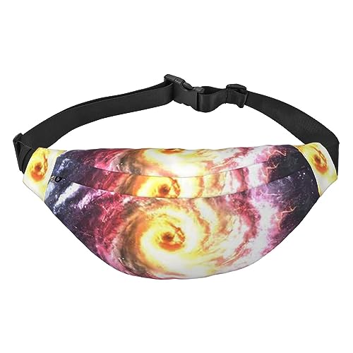 Cosmic Storm Bauchtasche für Damen und Herren, wasserdichte Gürteltasche, modische Umhängetasche, Hüfttaschen, Pack für Reisen, Sport, Wandern, Schwarz, Einheitsgröße, Schwarz , Einheitsgröße von PEIXEN