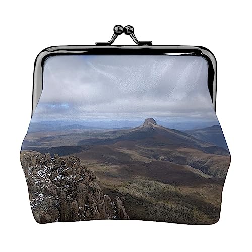 Cradle Mountain Summit Münzgeldbörse Kiss Lock Wechselgeldbörse Leder Kleingeldbeutel Kleine Frauen Geldbörse Tasche für Geschenke, Schwarz, Einheitsgröße, Mode, Schwarz , Einheitsgröße, modisch von PEIXEN