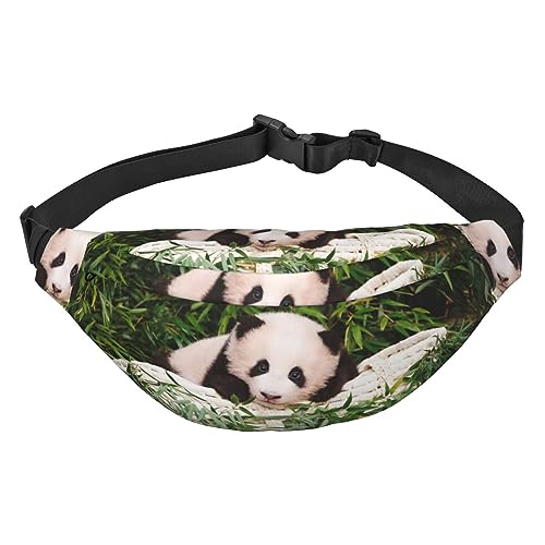 Cute Panda Bauchtasche für Damen und Herren, wasserdichte Gürteltasche, modische Umhängetasche, Hüfttaschen, Pack für Reisen, Sport, Wandern, Schwarz, Einheitsgröße, Schwarz , Einheitsgröße von PEIXEN