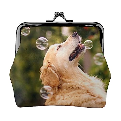 Dog Coin Purse Kiss Lock Change Purse Leather Change Pouch Small Women Wallet Bag for Gifts, Schwarz , Einheitsgröße, Münzbeutel von PEIXEN