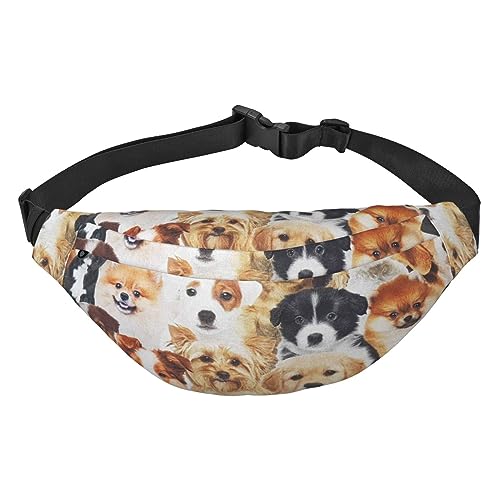 Dogs Retriever Bauchtasche für Damen und Herren, wasserdichte Gürteltasche, modische Umhängetasche, Hüfttaschen, Pack für Reisen, Sport, Wandern, Schwarz, Einheitsgröße, Schwarz , Einheitsgröße von PEIXEN