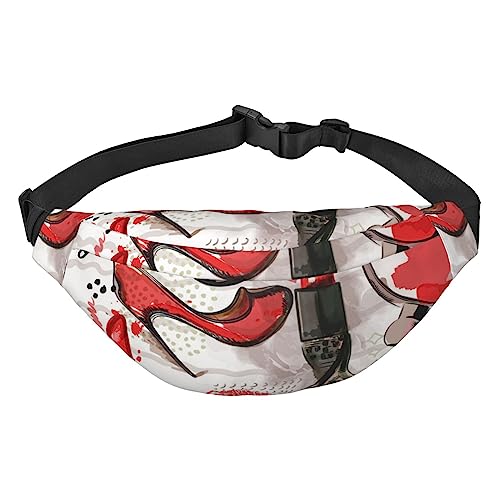 Kosmetik Lippenstift Parfüm Kunst Fanny Pack für Frauen Männer Wasserdichte Gürteltasche Mode Crossbody Taille Taschen Pack für Reisen Sport Wandern, Schwarz, Einheitsgröße, Schwarz , Einheitsgröße von PEIXEN