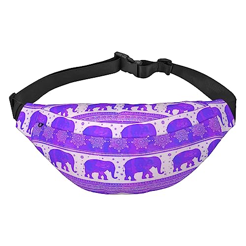 Lila Elefant Bauchtasche Leichte Hüfttasche für Damen Herren Gürteltasche Reise Sling Bag für Wandern Laufen Radfahren, Schwarz, Einheitsgröße, Schwarz , Einheitsgröße von PEIXEN