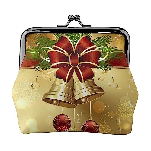 Merry Christmas Münzgeldbörse Kiss Lock Change Geldbörse Leder Kleingeldbeutel Kleine Frauen Geldbörse Tasche für Geschenke, Schwarz, Einheitsgröße, Mode, Schwarz , Einheitsgröße, modisch von PEIXEN