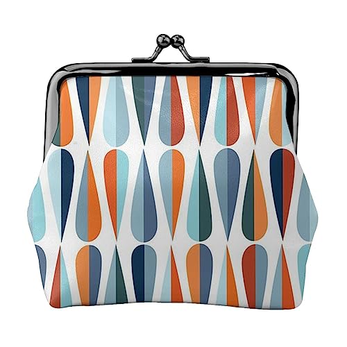 Moderne Retro mit Tropfen Formen Geldbörse Kuss Schloss Ändern Geldbörse Leder Ändern Tasche Kleine Frauen Brieftasche Tasche für Geschenke, Schwarz , Einheitsgröße, Münzbeutel von PEIXEN