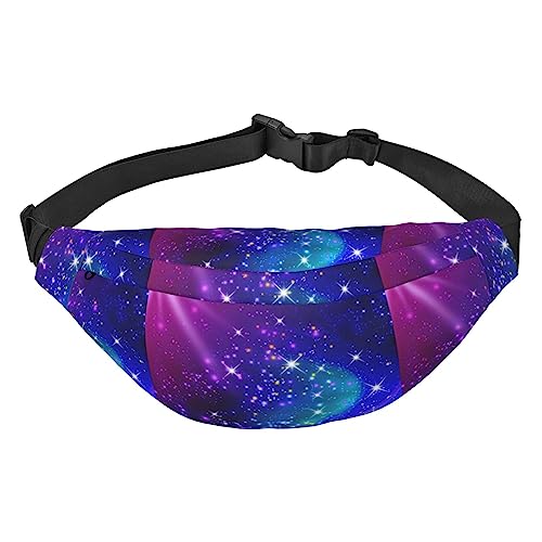 Mysterious Stars Bauchtasche Leichte Hüfttasche für Damen Herren Gürteltasche Reise Sling Bag für Wandern Laufen Radfahren, Schwarz , Einheitsgröße, Lässiger Tagesrucksack von PEIXEN