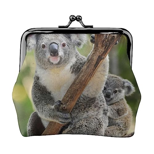 Nette Koala Bär Münze Geldbörse Kiss Lock Ändern Geldbörse Leder Ändern Pouch Kleine Frauen Brieftasche Tasche für Geschenke, Schwarz , Einheitsgröße, Münzbeutel von PEIXEN