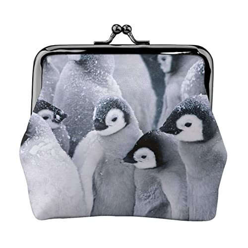 Nette Pinguin Münze Geldbörse Kiss Lock Ändern Geldbörse Leder Ändern Pouch Kleine Frauen Brieftasche Tasche für Geschenke, Schwarz , Einheitsgröße, Münzbeutel von PEIXEN