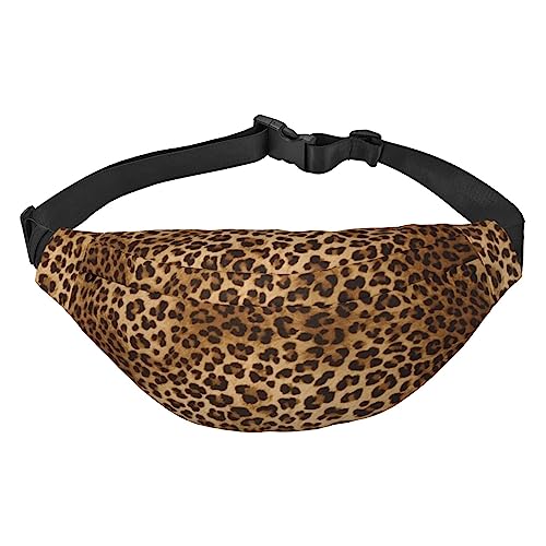 Niedliche Leoparden-Bauchtasche für Damen und Herren, wasserdichte Gürteltasche, modische Umhängetasche, Hüfttaschen, Pack für Reisen, Sport, Wandern, Schwarz, Einheitsgröße, Schwarz, Schwarz , von PEIXEN