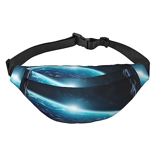 Outer Space Views from Spaceship Fanny Pack Unisex Water Resistant Waist Bag Pack Lightweight Belt Bag for Travel Sports Hiking, Black, One Size, Schwarz , Einheitsgröße von PEIXEN