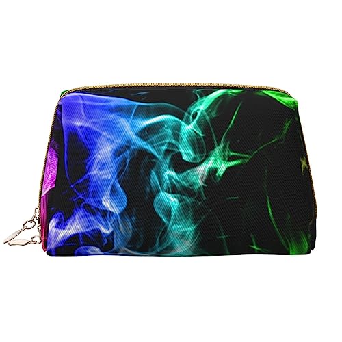 PEIXEN Bunte Rauch-Make-up-Tasche PU-Leder Reise-Kosmetiktasche Tragbare Reißverschluss Kulturbeutel Aufbewahrungstasche Für Frauen, Weiß, Einheitsgröße, weiß, Einheitsgröße von PEIXEN