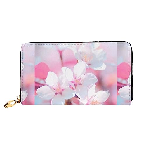 PEIXEN Cherry Blossom Leder Geldbörse Kreditkartenetui Geldbörse Reißverschluss um Lange Münzbörse Handy Clutch, Schwarz, Einheitsgröße, Schwarz , Einheitsgröße von PEIXEN