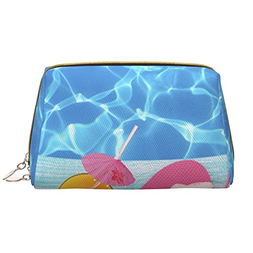 PEIXEN Cool Pool Wasser Make-up Tasche PU Leder Reise Kosmetiktasche Tragbare Reißverschluss Kulturbeutel Aufbewahrungstasche Für Frauen, Weiß, Einheitsgröße, weiß, Einheitsgröße von PEIXEN