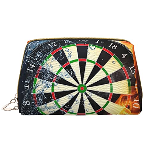 PEIXEN Darts Board Make-up Tasche PU Leder Reise Kosmetiktasche Tragbare Reißverschluss Kulturbeutel Aufbewahrungstasche Für Frauen, Weiß, Einheitsgröße, weiß, Einheitsgröße von PEIXEN