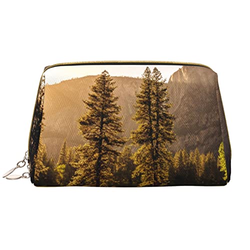 PEIXEN Dawn in the mountains in the fall Make-up-Tasche PU-Leder Reise-Kosmetiktasche Tragbare Reißverschluss Kulturbeutel Aufbewahrungstasche Für Frauen, Weiß, Einheitsgröße, weiß, Einheitsgröße von PEIXEN