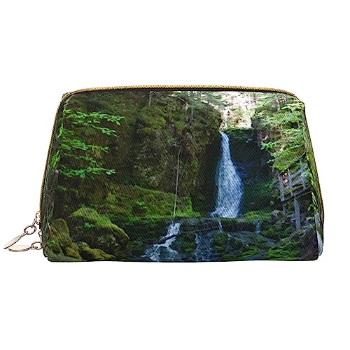 PEIXEN Dixon Falls Make-up-Tasche PU-Leder Reise-Kosmetiktasche Tragbare Reißverschluss Kulturbeutel Aufbewahrungstasche Für Frauen, Weiß, Einheitsgröße, weiß, Einheitsgröße von PEIXEN