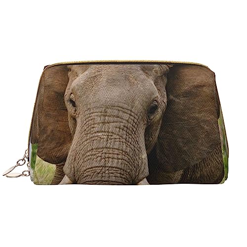 PEIXEN Elefant Make-up Tasche PU Leder Reise Kosmetiktasche Tragbare Reißverschluss Kulturbeutel Aufbewahrungstasche Für Frauen, Weiß, Einheitsgröße, weiß, Einheitsgröße von PEIXEN