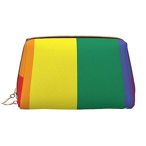 PEIXEN Farbe Streifen Make-up Tasche PU Leder Reise Kosmetiktasche Tragbare Reißverschluss Kulturbeutel Aufbewahrungstasche Für Frauen, Weiß, Einheitsgröße, weiß, Einheitsgröße von PEIXEN