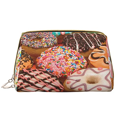 PEIXEN Köstliche Donut Make-up Tasche PU Leder Reise Kosmetiktasche Tragbare Reißverschluss Kulturbeutel Aufbewahrungstasche Für Frauen, Weiß, Einheitsgröße, weiß, Einheitsgröße von PEIXEN