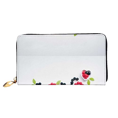 PEIXEN Love Fruit Leder Geldbörse Kreditkartenetui Geldbörse Reißverschluss um Lange Münzbörse Handy Clutch, Schwarz, Einheitsgröße, Schwarz , Einheitsgröße von PEIXEN