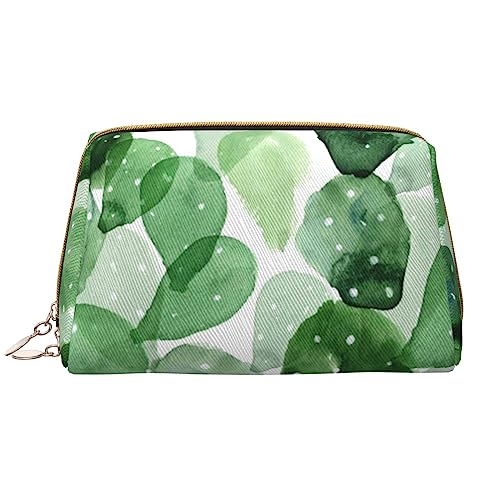 PEIXEN Nette Aquarell Kaktus Make-up Tasche PU Leder Reise Kosmetiktasche Tragbare Reißverschluss Kulturbeutel Aufbewahrungstasche Für Frauen, Weiß, Einheitsgröße, weiß, Einheitsgröße von PEIXEN