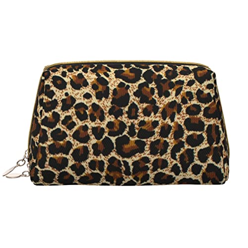 PEIXEN Nette Leopard Make-up Tasche PU Leder Reise Kosmetiktasche Tragbare Reißverschluss Kulturbeutel Aufbewahrungstasche Für Frauen, Weiß, Einheitsgröße, Weiß, Einheitsgröße, weiß, Einheitsgröße von PEIXEN